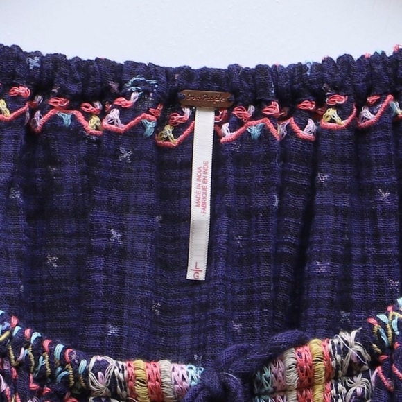 Free People Talia Embroidered Peasant Top L - Picture 8 of 9